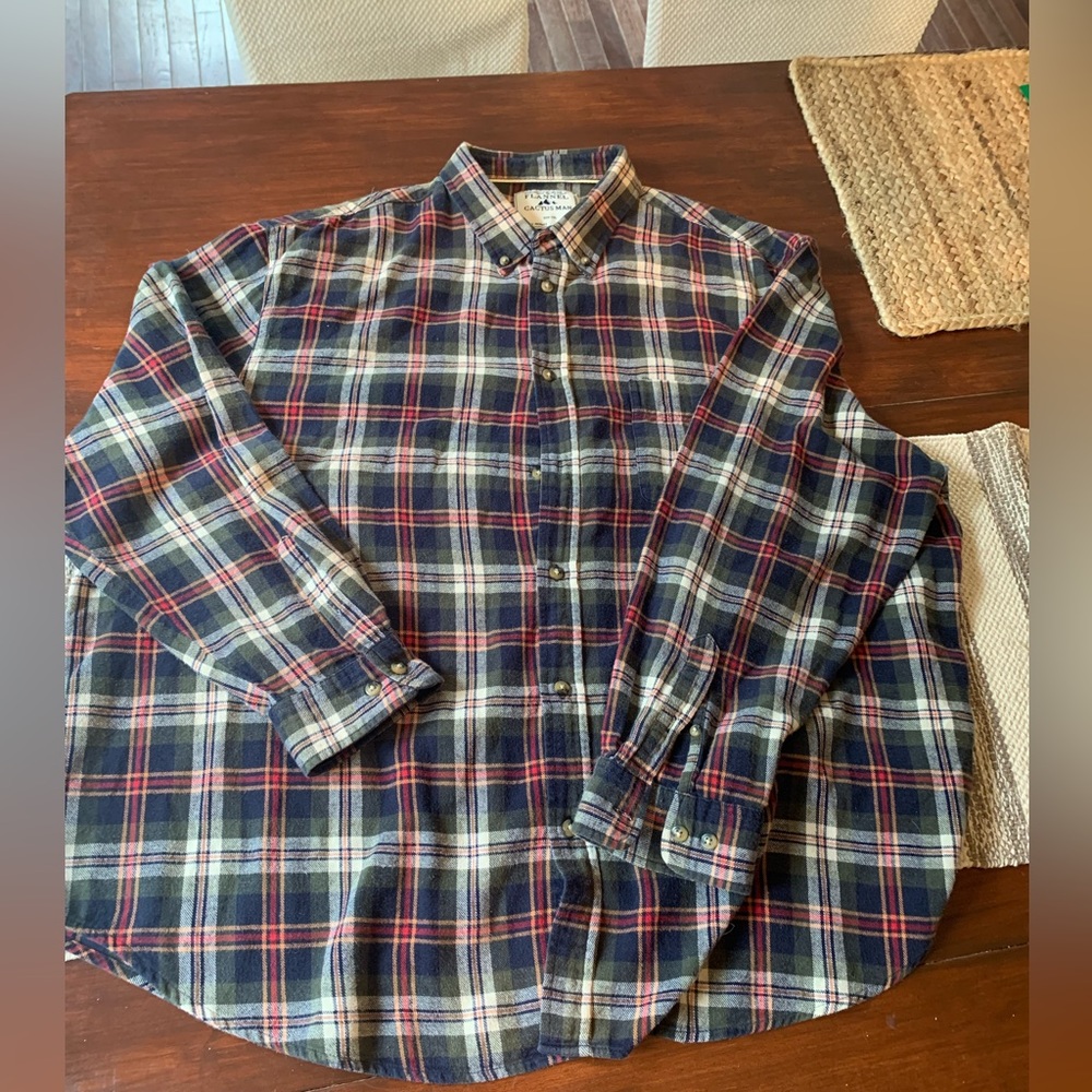 Cactus Man Flannel Button Down Men’s Shirt Plaid. Size 2x